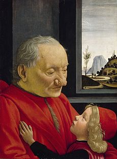 Un abuelo y su nieto, de Domenico Ghirlandaio (el anciano muestra un rinofima en la nariz