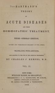 Hartmann's Theory of Acute Diseases and their Treatment